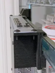 A one rack unit to Din Rail bracket