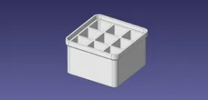 1x1 units, half height, 3x3 grid Stackable Insertbox