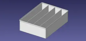 3x4 units, full height, 4x1 grid Stackable Insertbox