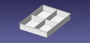 3x4 units, half height, 2x2 grid Stackable Insertbox