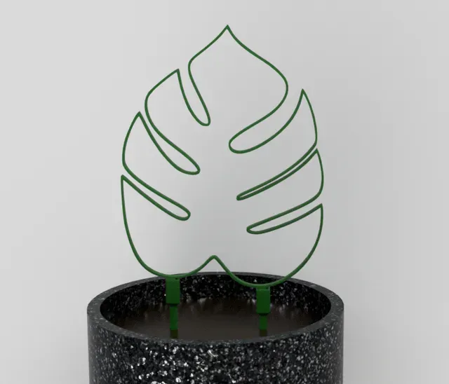Monstera leaf support for plants