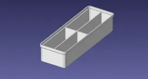1x3 units, half height, 2x2 grid Stackable Insertbox
