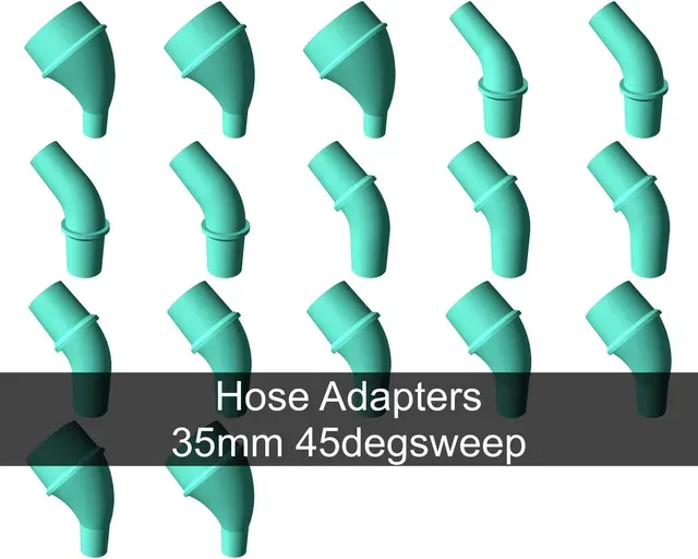 45° tapered elbow vacuum hose adapters for all common sizes — Image 4 of 21