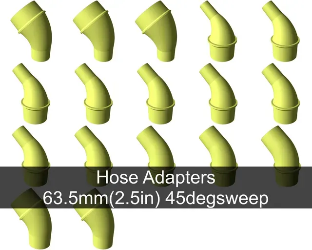 45° tapered elbow vacuum hose adapters for all common sizes — Image 5 of 21