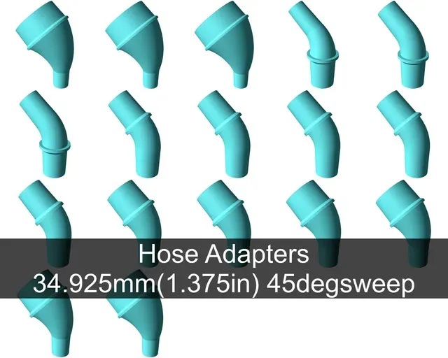 45° tapered elbow vacuum hose adapters for all common sizes — Image 11 of 21
