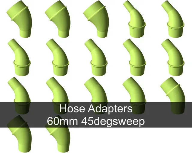 45° tapered elbow vacuum hose adapters for all common sizes — Image 10 of 21