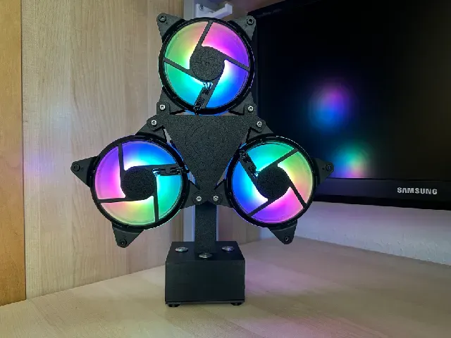 3 x 120mm Arduino controlled RGB LED fan holder