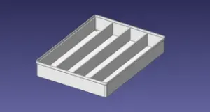 3x4 units, half height, 4x1 grid Stackable Insertbox