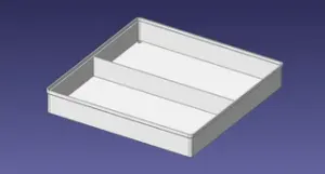 4x4 units, half height, 1x2 grid Stackable Insertbox