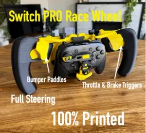 Nintendo Switch PRO Controller Racing Wheel 100% 3D printed - TEST FIT