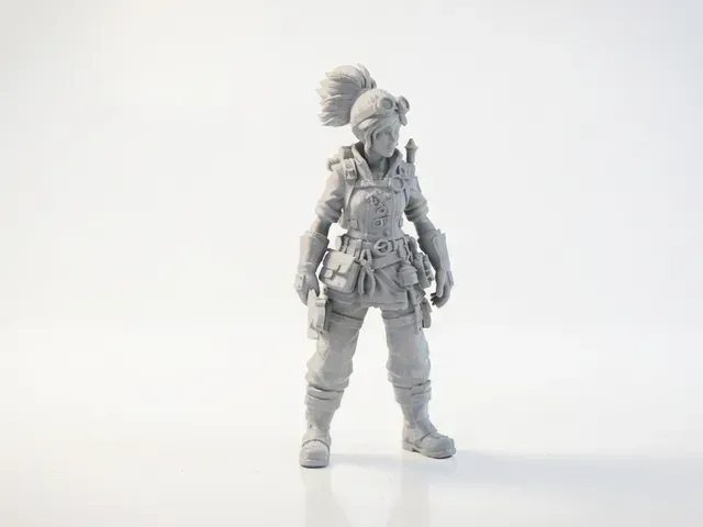 Lady Mechanic Figurine Female Character 3D Printable — Image 3 of 5