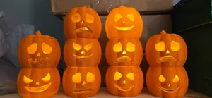 Pumpkins candle holders for tea light with Lid and Stacking Rim