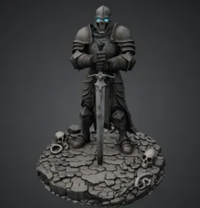 Vhorlath Realms – Undead – Gravewarden Knight, Oathbound to the Black Throne (Dark Fantasy 3D Printable Miniature STL)