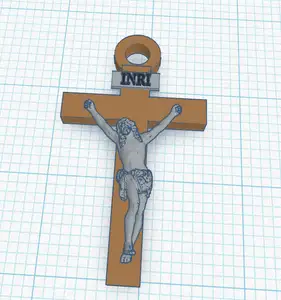 simple crucifix model for 3d printing. Added ring for necklace