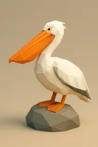 Low poly pelican