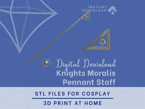 Knights Moralis Spear STL Files - Witch Hat Atelier Cosplay Prop (Digital Download)