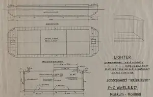 Barge for tug boat ship