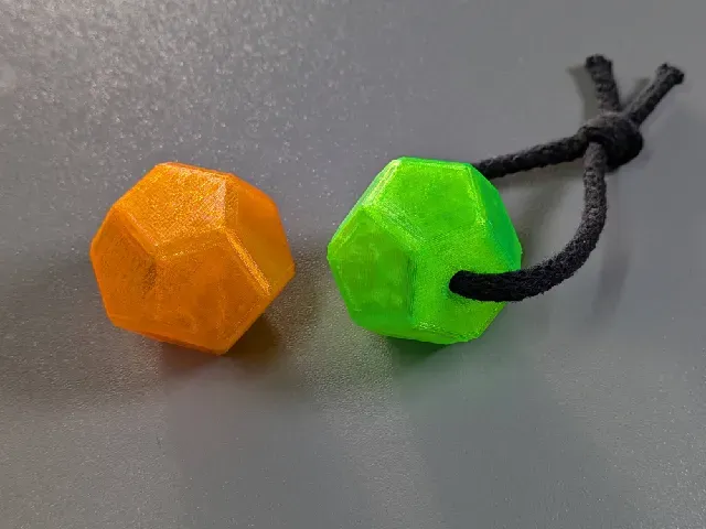 12 Sided Dice - Keychain - Charm - Stress "Ball" - Dodecahedron (STEP included)