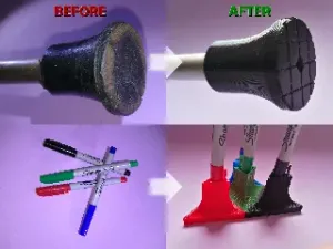 Parametric leg/cane foot or pen holder
