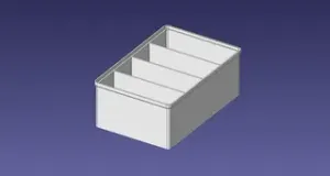 2x3 units, full height, 1x4 grid Stackable Insertbox
