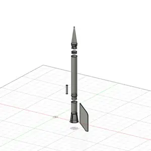 "Sidekick" 3D Printed Model Rocket (No Supports)