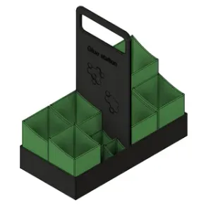 Tray with modular boxes
