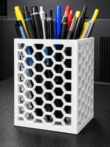 Honeycomb Pencil Holder Modern Hex Desk Organizer