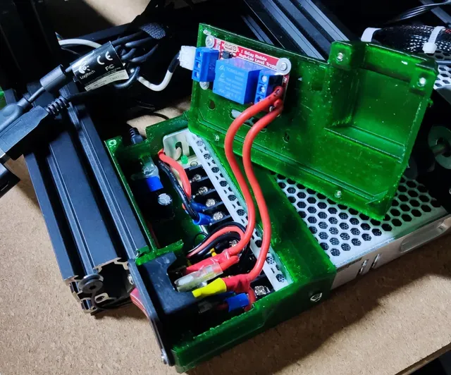 Low profile Ender 3 PSU mount with integrated relay and octoprint PSU — Фото 3 из 4