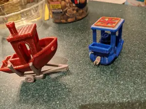 Articulated E3DBuggy boat trailer & hitch for towing Benchy the boat
