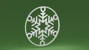 Snowflake 02 inside a bauble (Christmas tree ornament)