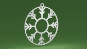 Snowflake 03 inside a bauble (Christmas tree ornament)