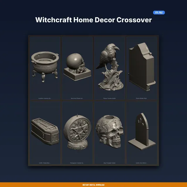 Witchcraft Home Decor Crossover - 8-Model STL Bundle