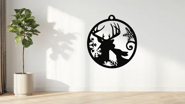 Christmas cute reindeer wall art/Christmas tree decoration