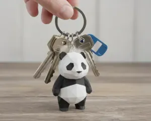 Low Poly Panda Keychain - Viral Animal Charm