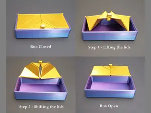 Luxurious Storage Box with Origami Folding Lid(s) - updated