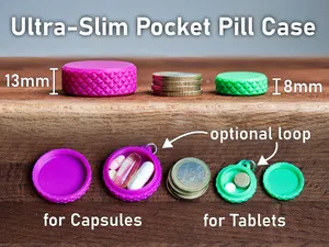 Ultra-slim Pocket Pill Case – Thin Compact Medicine Container for Travel or Everyday Carry