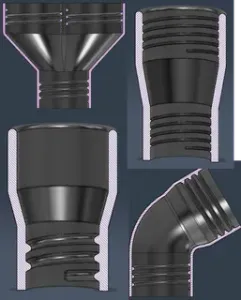 Parametric Vacuum Connectors & Splitter (Fusion 360)