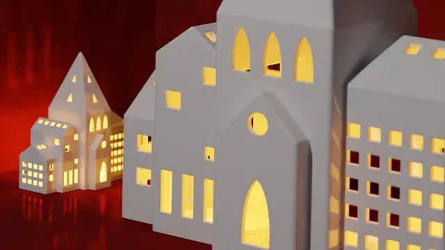 Christmas Modern Tealight Town (for use with 1 or 3 LED tealights) — Фото 3 из 8