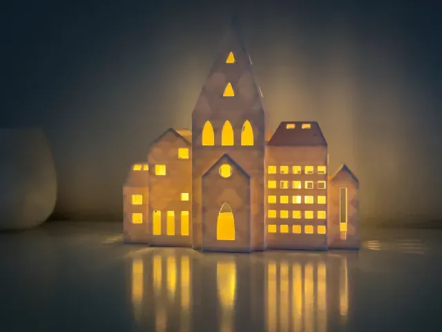 Christmas Modern Tealight Town (for use with 1 or 3 LED tealights) — Фото 2 из 8