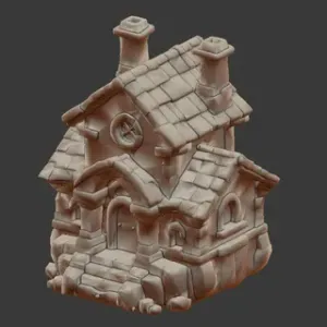 Farmhouse Monopoly Diorama NOsupport FDMprinting Terrain House stable