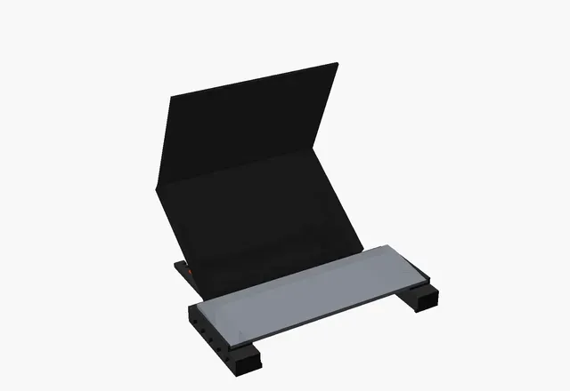 FoldDesk – Fold-Away Laptop Stand + MX Keys Keyboard Tray