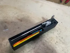 Gridfinity Dial Caliper holder for low-clearance drawer