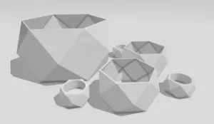Planter 15 and Tea Light Holder - Diamonds