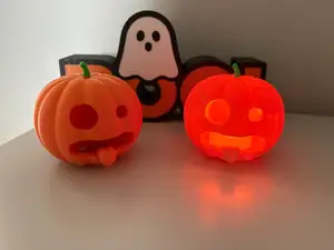Silly face pumpkin Halloween tealight