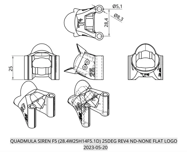 FPV *Pod* Mount: for O3, Walksnail, anything, Max-FOV, no props, max protection, any quad, any cam! — Фото 6 из 7