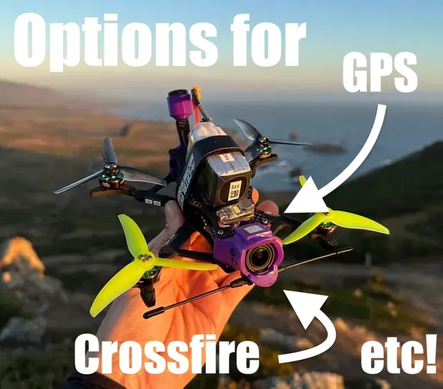 FPV *Pod* Mount: for O3, Walksnail, anything, Max-FOV, no props, max protection, any quad, any cam! — Фото 2 из 7