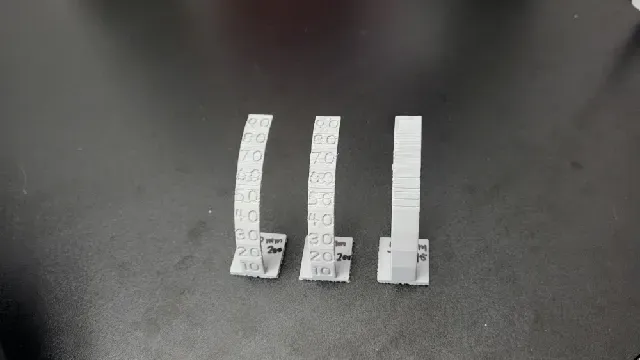 Overhang test 10 to 90 degree