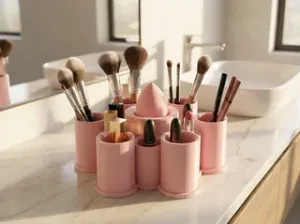 Aura Lotus Blossom – Blooming Vanity Stand for Brushes, Lipsticks & Blender
