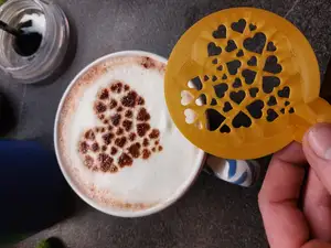 Heart coffee stencil