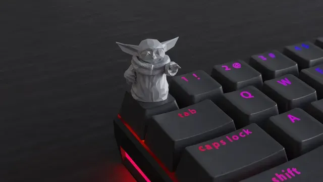 Keycap Low Poly Baby Yoda